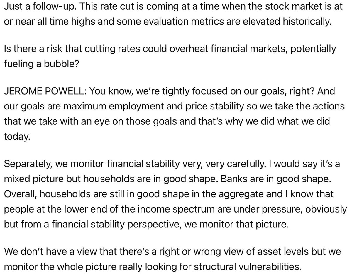 September’s “Let them eat cake” press conference will probably mark the pinnacle height of power for the Federal Reserve.  Powell’s equivalent: “Nevertheless, it’s spending.” 

Economy is sustained by upper class spending which is fattened by loose financial conditions that the