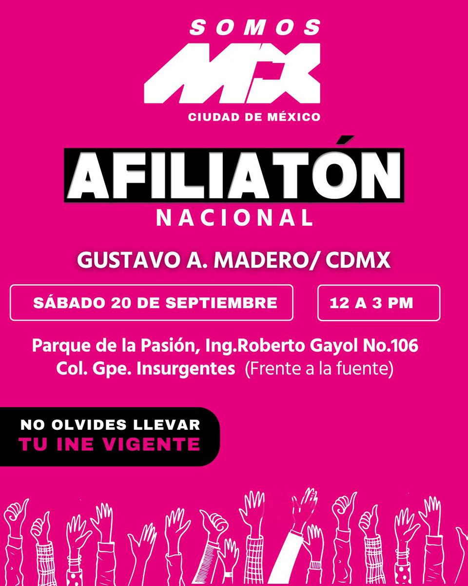 SomosMxMexico's tweet image. ¿Cansado de lo mismo? El verdadero cambio empieza en las calles, en tu comunidad, con tu participación. Te esperamos en nuestros puntos de afiliación en #CDMX. ¡Es hora de actuar! 1/2🧵
#AfiliatónNacional #SomosCDMX