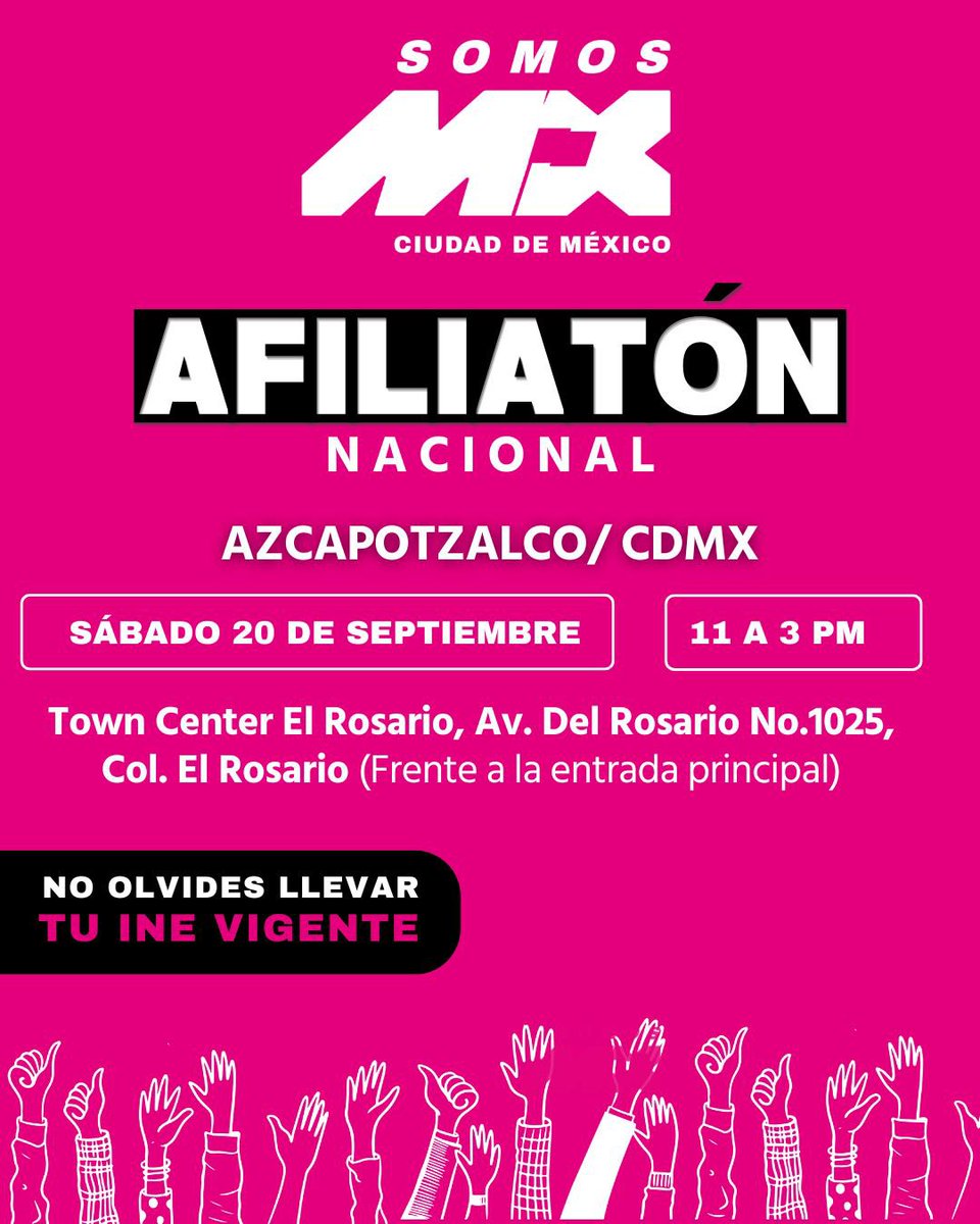SomosMxMexico's tweet image. ¿Cansado de lo mismo? El verdadero cambio empieza en las calles, en tu comunidad, con tu participación. Te esperamos en nuestros puntos de afiliación en #CDMX. ¡Es hora de actuar! 1/2🧵
#AfiliatónNacional #SomosCDMX