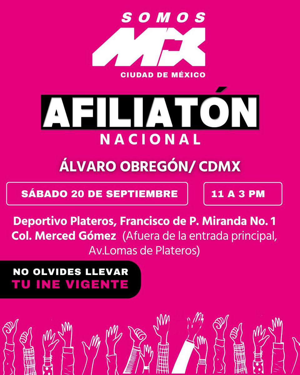 SomosMxMexico's tweet image. ¿Cansado de lo mismo? El verdadero cambio empieza en las calles, en tu comunidad, con tu participación. Te esperamos en nuestros puntos de afiliación en #CDMX. ¡Es hora de actuar! 1/2🧵
#AfiliatónNacional #SomosCDMX