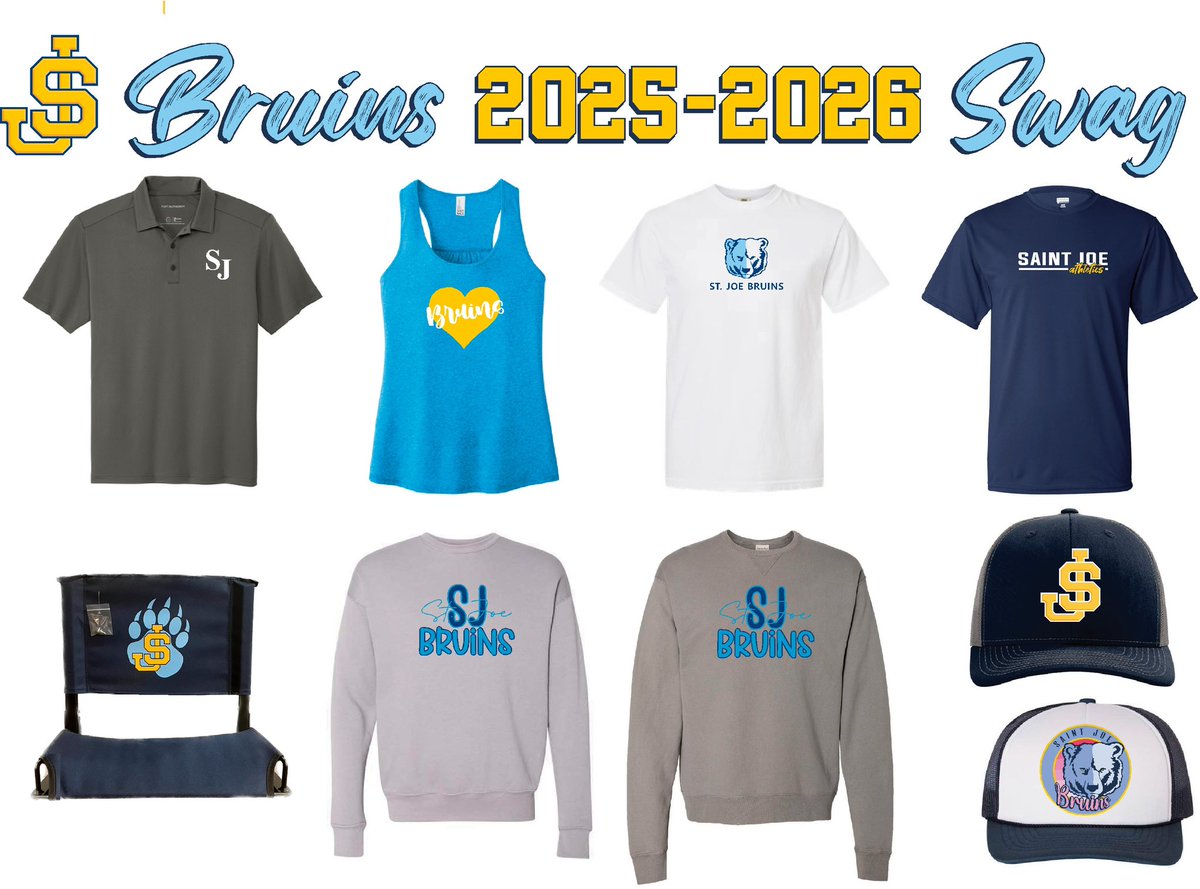 STOP  in the BRUIN SHOP tonight from 5:30 - 6:30 on your way to the JV game. 
The SHOP will be open in the morning 7:30 - 8:00!! 
GO BRUINS!! 💙💛🏈