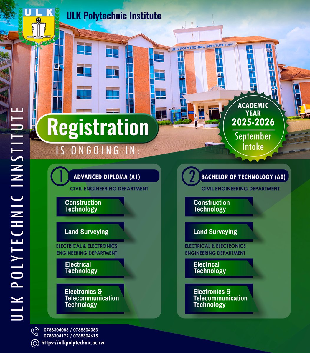 Enroll now in our Undergraduate, Masters, or ULK Polytechnic programs where excellence meets opportunity!
#WeAreUlk