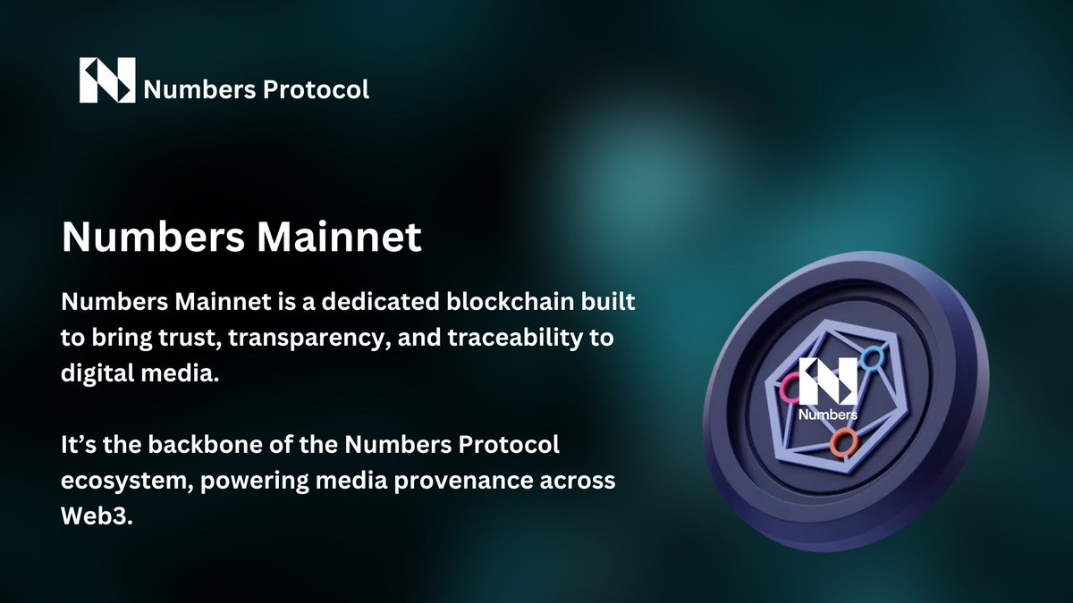 BB_Hansome's tweet image. Numbers Mainnet is the blockchain backbone of @numbersprotocol,  powering media traceability, proof of authenticity, and metadata protection on Web3.

It’s the trust layer digital media needs.

Explore → numbersprotocol.io

 #NumbersProtocol  $NUM #Provenance