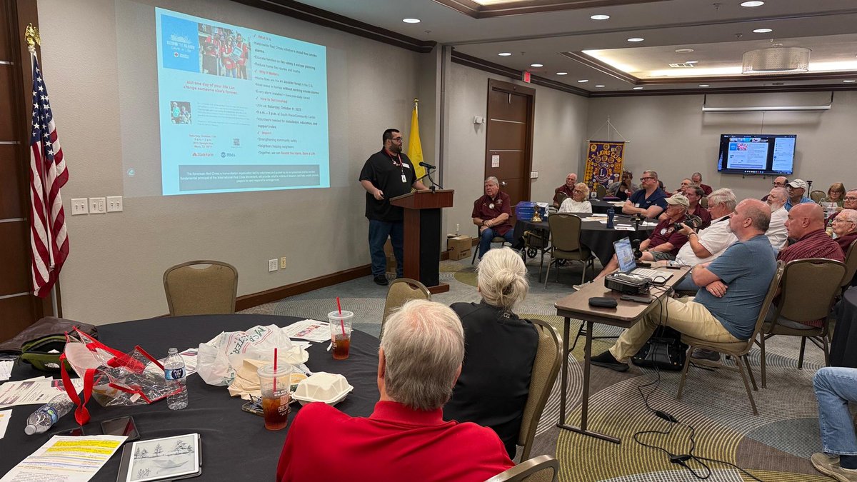 Our team from the Heart of TX Chapter had the opportunity to present at the Lions Club meeting in College Station, sharing valuable information about volunteer opportunities, Service to the Armed Forces &amp; preparedness roles within the Red Cross. ⛑️Thanks to all who stopped by!