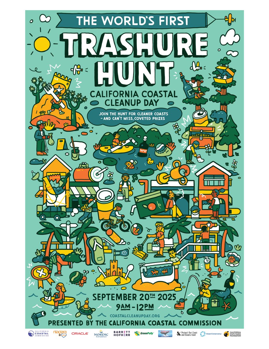 Join the Trashure Hunt! This year, California Coastal Cleanup Day will become the world's largest scavenger hunt. Special "trash" items will be hidden at cleanup sites all across the state. If you find one of them, you can redeem it for valuable prizes!
ow.ly/nKWE50WUU30