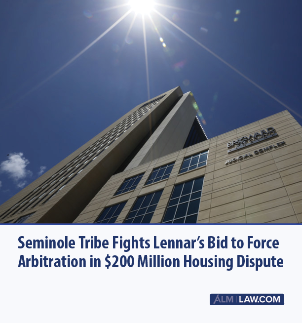 This dispute highlights the intersection of tribal sovereignty and large-scale residential construction.

From reporter Michael A. Mora: 🔗 law.com/dailybusinessr…