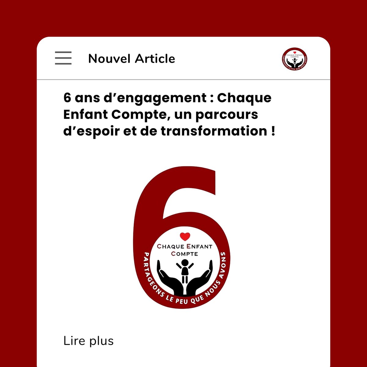 cec_mali's tweet photo. Chaque Enfant Compte fête ses 6 ans d’engagement, d’espoir et de transformation pour les enfants du Mali. Découvrez notre parcours et nos réussites 

👉 https://t.co/DinZwHh3A3

#chaqueenfantcompte #6ans https://t.co/aYRxX4Tbc4