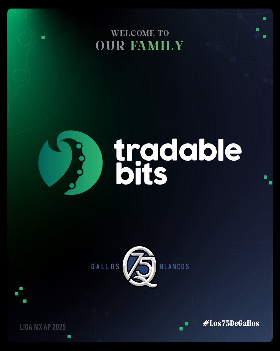 Welcome to Querétaro FC, <a href="/TradableBits/">Tradable Bits</a>! 

Let’s rock! 🐓 

📎: clubqueretaro.com/gallos-blancos… 

#Los75DeGallos