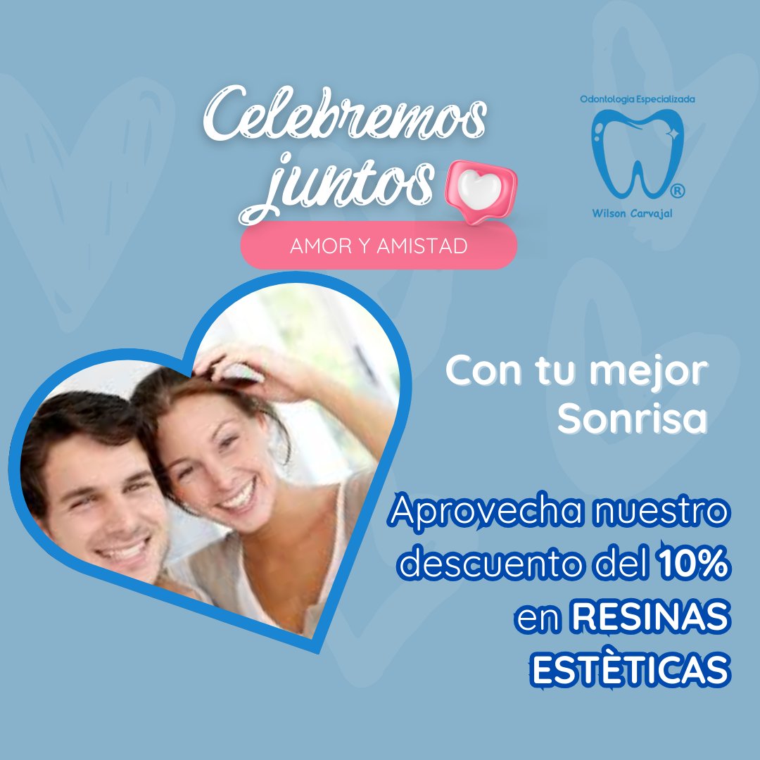 WilsonC_Odonto's tweet photo. ♥️ Celebra el Amor y la Amistad con tu mejor sonrisa 💘
Este mes sorprende a quienes más quieres… ‼️y también a ti‼️

💎 Resinas estéticas con 10% de descuento
📅 Promoción válida Hasta el 30 de septiembre por 💘 y Amistad.👫 https://t.co/jRjCQiN9H9