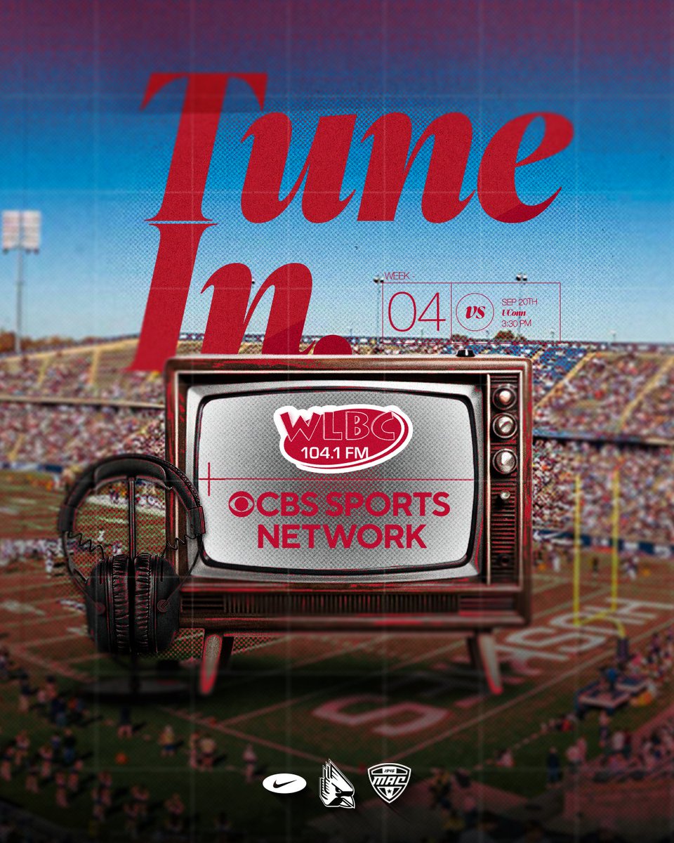 Tune in info for our week 4 matchup at UConn!

📺: <a href="/CBSSportsNet/">CBS Sports Network</a> 
📻: <a href="/wlbcstudio/">WLBC Radio</a> (104.1 WLBC or WLBC App)