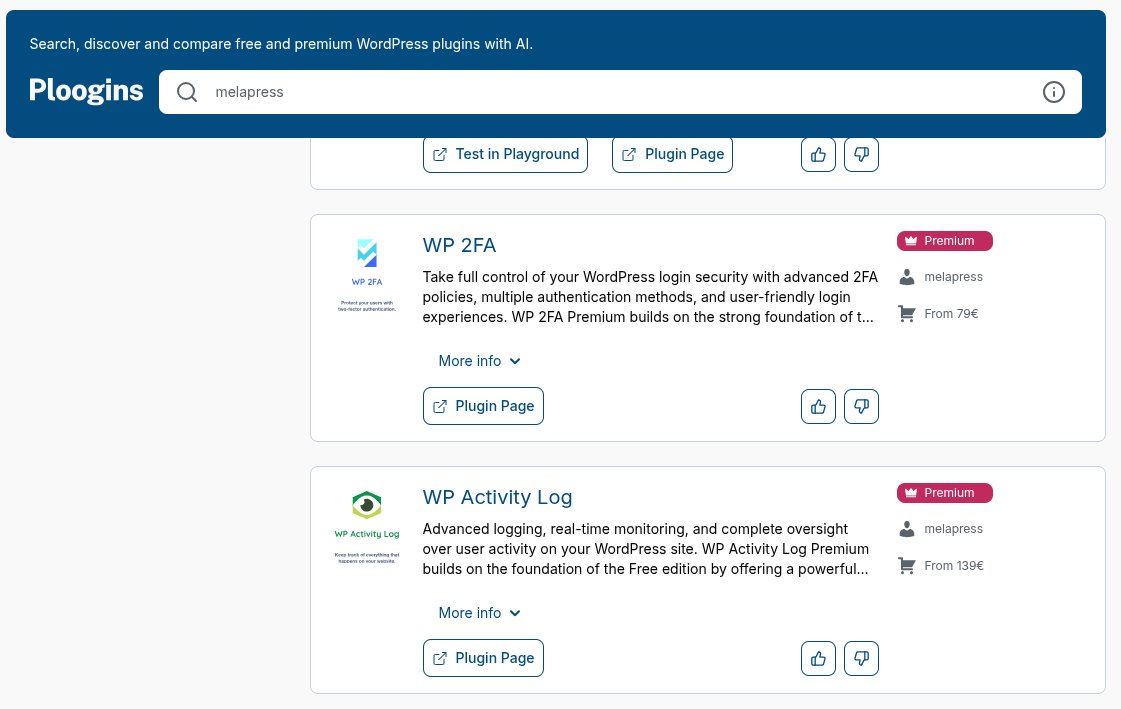 Welcome <a href="/melapressHQ/">Melapress</a> premium plugins into Ploogins 🥰 ploogins.com/results/8698c7…