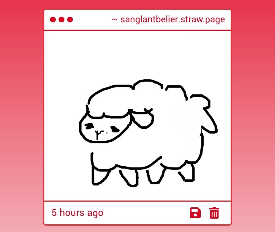 corblume's tweet image. How cute, a sheep this time. I shall add it to the collection.