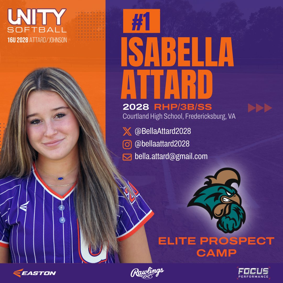 UnityAttard's tweet image. Bella (@BellaAttard2028) is off to Coastal Carolina 🥎 Camp this weekend! @CoastalSoftball @coach_kgreen @kianarae20 @amanda_daneker @kass_smith14 @VAUnitySB @UnityCoachJosh