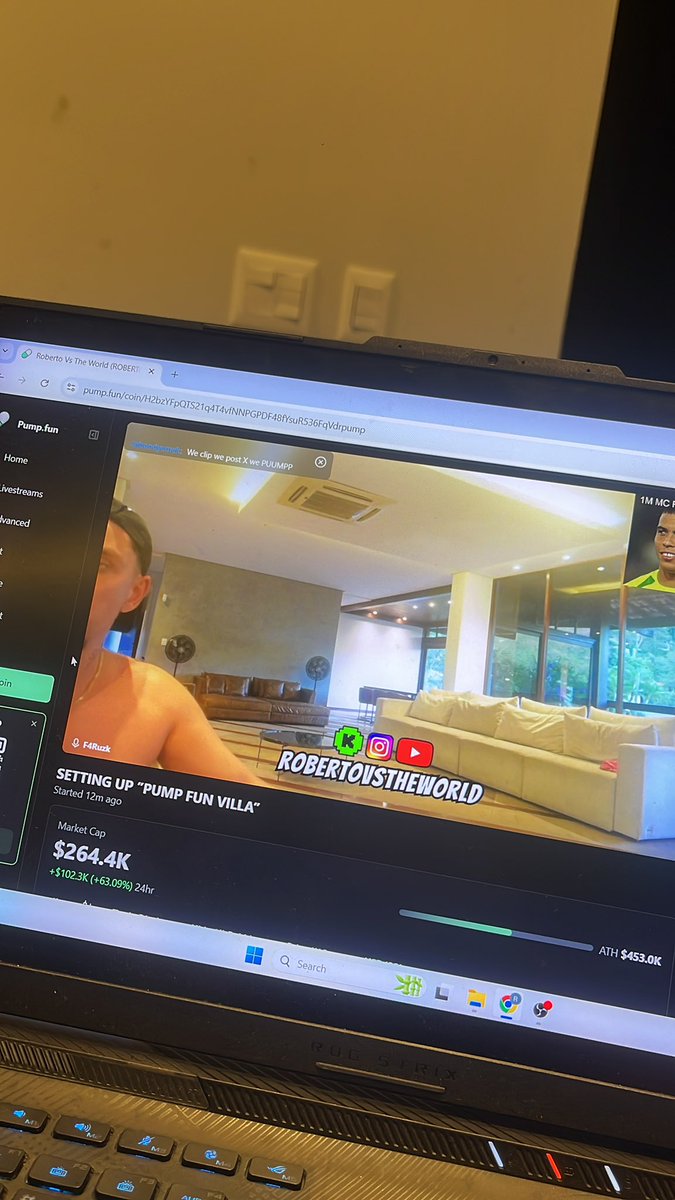 Setting the stream up and the villa join and say hi pump.fun/coin/H2bzYFpQT…