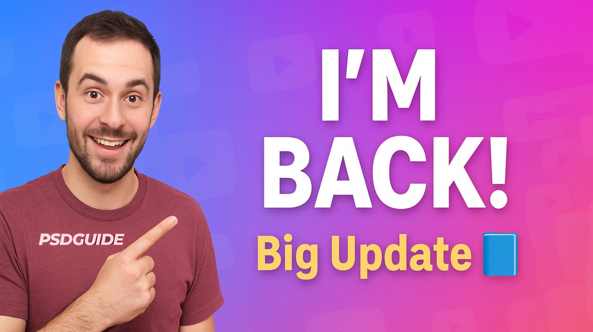PSDGuide_'s tweet image. youtu.be/j2WWujbmU3w
I’m Back After a Break! 📘 Big News + What’s Next
