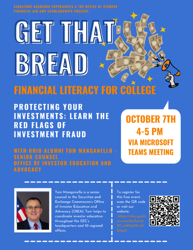 OHIOStuFinAid's tweet photo. Learn about financial literacy and protecting your investments. Register for an upcoming virtual session today! https://t.co/hVn8mh7GTt