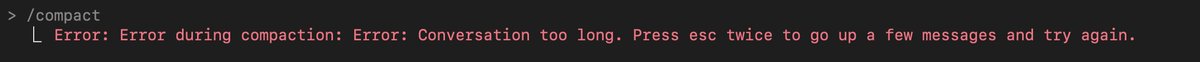 now thats a first! compaction has limits when the usage goes beyond a point in claude code