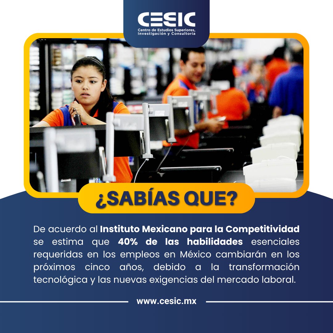 El mundo laboral cambia a gran velocidad y la clave para mantenerse vigente está en actualizar y certificar tus competencias.

💡 Prepárate hoy para los retos del mañana.

👉 Descubre más en cesic.mx

#CESIC #Capacitación #Competencias #Talento