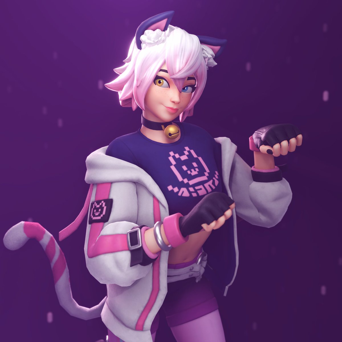 Simple render of Catrin Glitch 💜🐈‍⬛

#fortnite #fortniteart