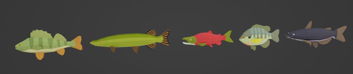 CodeMeep's tweet image. some low poly fish I made