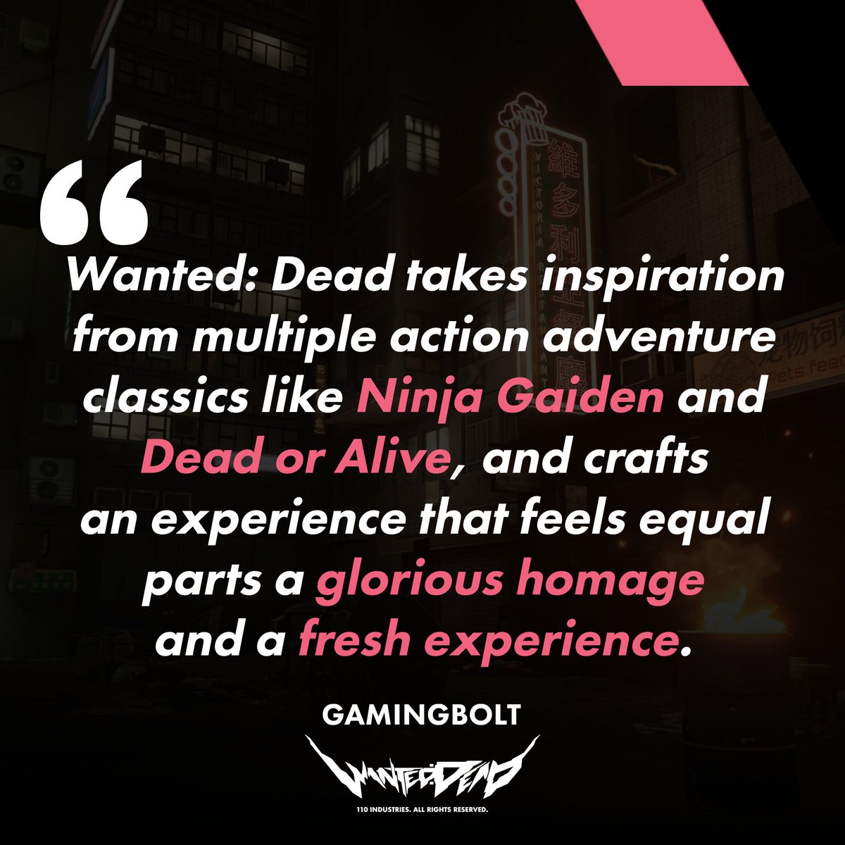 Big thanks to <a href="/GamingBoltTweet/">GamingBolt</a> for capturing the spirit of Wanted: Dead! ⚔️