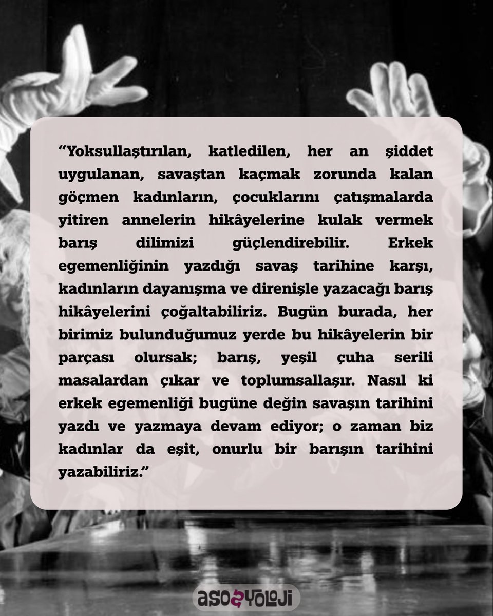 BLOG✍️ | Beste Argat yazdı: “Barışın Tarihini Kadınlar Yazabilir”

Okumak İçin: asosyoloji.com/barisin-tarihi…