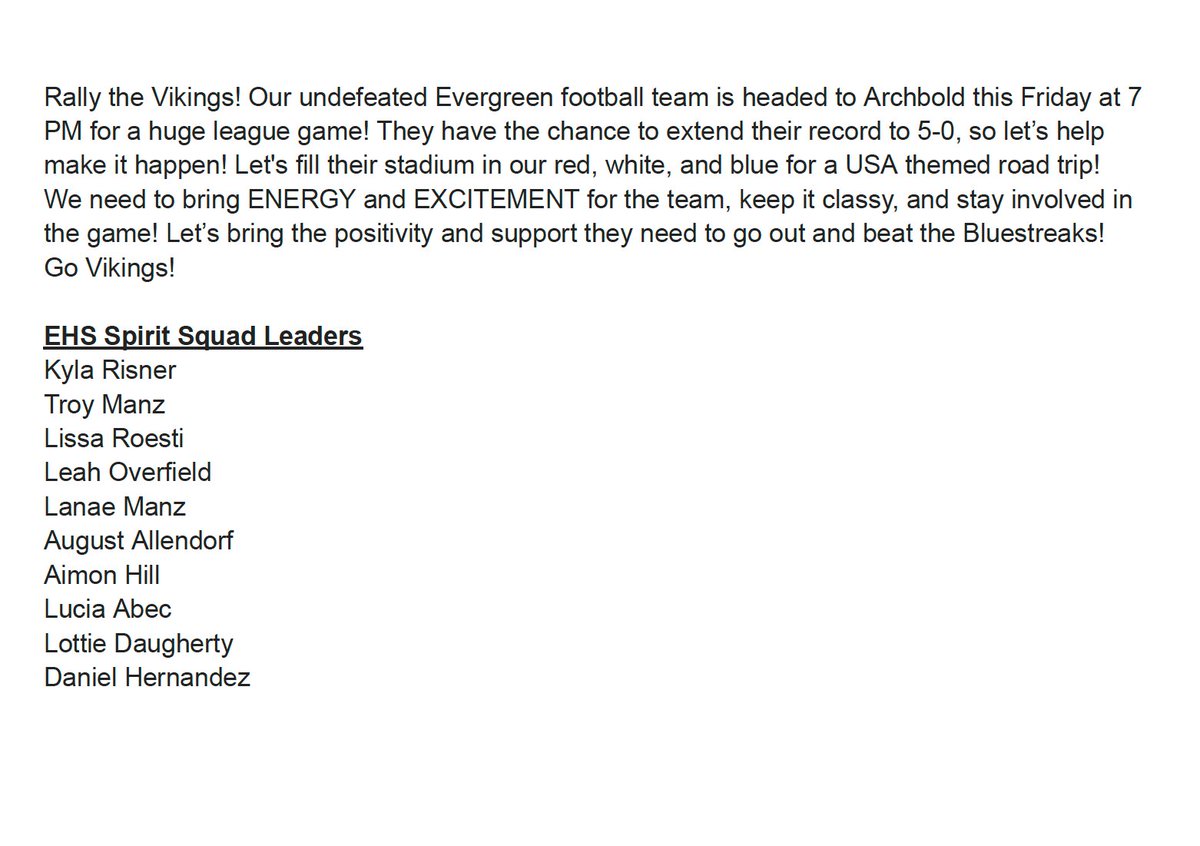 Attention EHS Community! See message below from the EHS Spirit Squad Leaders. <a href="/EHSsection/">EHS Student Section</a>
