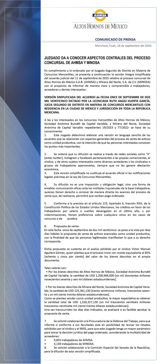 AHMSA tweet media