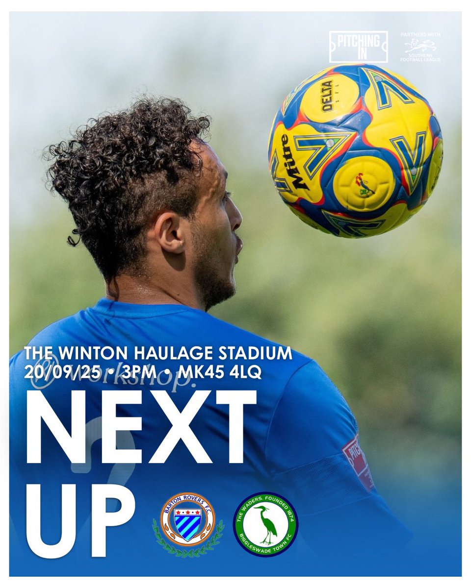 NEXT MATCH |

We face Biggleswade Town at The Winton Haulage Stadium on Saturday afternoon! 👊
