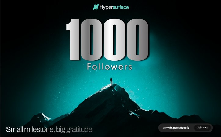 We are now 1,000 followers strong! 🏄‍♂️

The Hypersurface family is growing fast. Every new supporter brings us closer to making structured yield accessible to everyone on-chain.

Thank you for being here early!

Hyperliquid