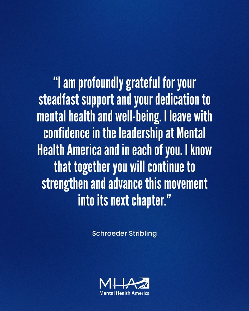 An important update from Mental Health America.

Read the full messages from Dr. Pierluigi Mancini (<a href="/eldoctormancini/">Pierluigi Mancini PhD</a>) and Schroeder Stribling at mhanational.org/news/leadershi…