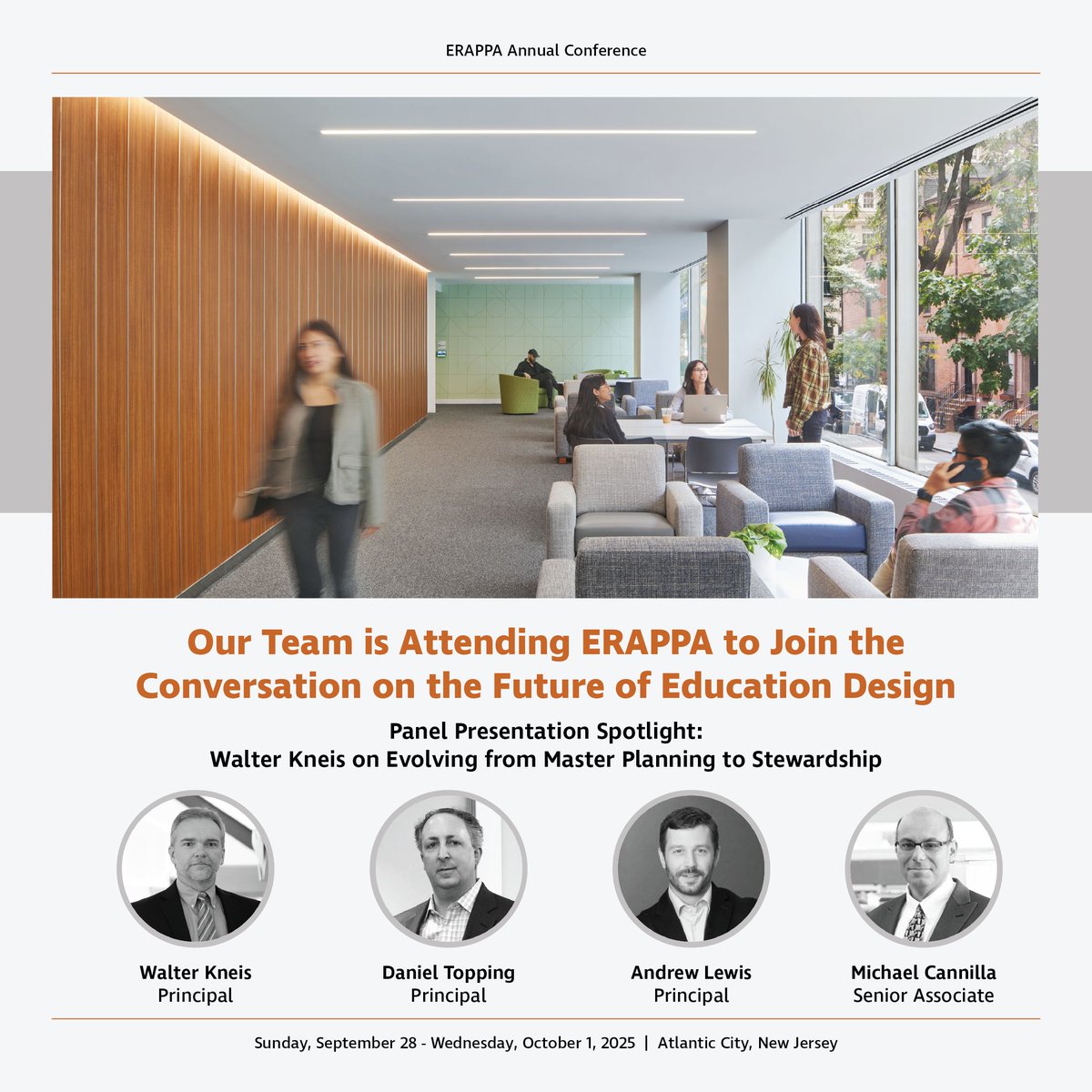 We're excited to join peers at ERAPPA 2025 in Atlantic City! Walter Kneis will be presenting “Evolving from Master Planning to Stewardship” on Sept 29. #ERAPPA2025 #GuideYourFuture