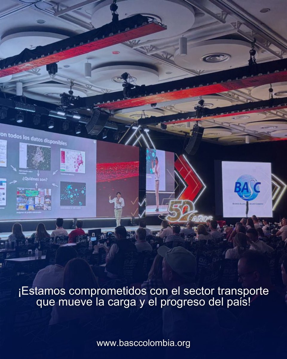 BASC presente en el Congreso de <a href="/Colfecar/">Colfecar</a> 50 años, en la ciudad de #Cartagena durante los días 17, 18 y 19 de septiembre.

Reafirmamos nuestro compromiso con el sector transporte, motor que moviliza la carga y conecta a #Colombia.

Seguimos trabajando juntos por la seguridad, la