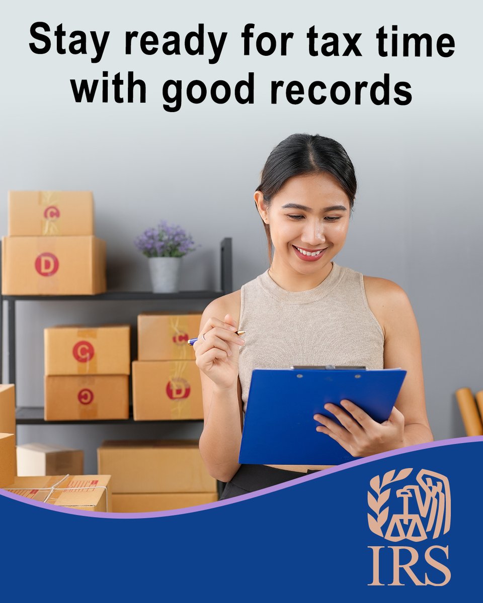 IRSsmallbiz's tweet image. If you own a #Smallbiz, good recordkeeping is your best resource during tax time. Receipts, logs, and digital backups matter. See #IRS tips on staying organized: ow.ly/QaO150Wv1ox