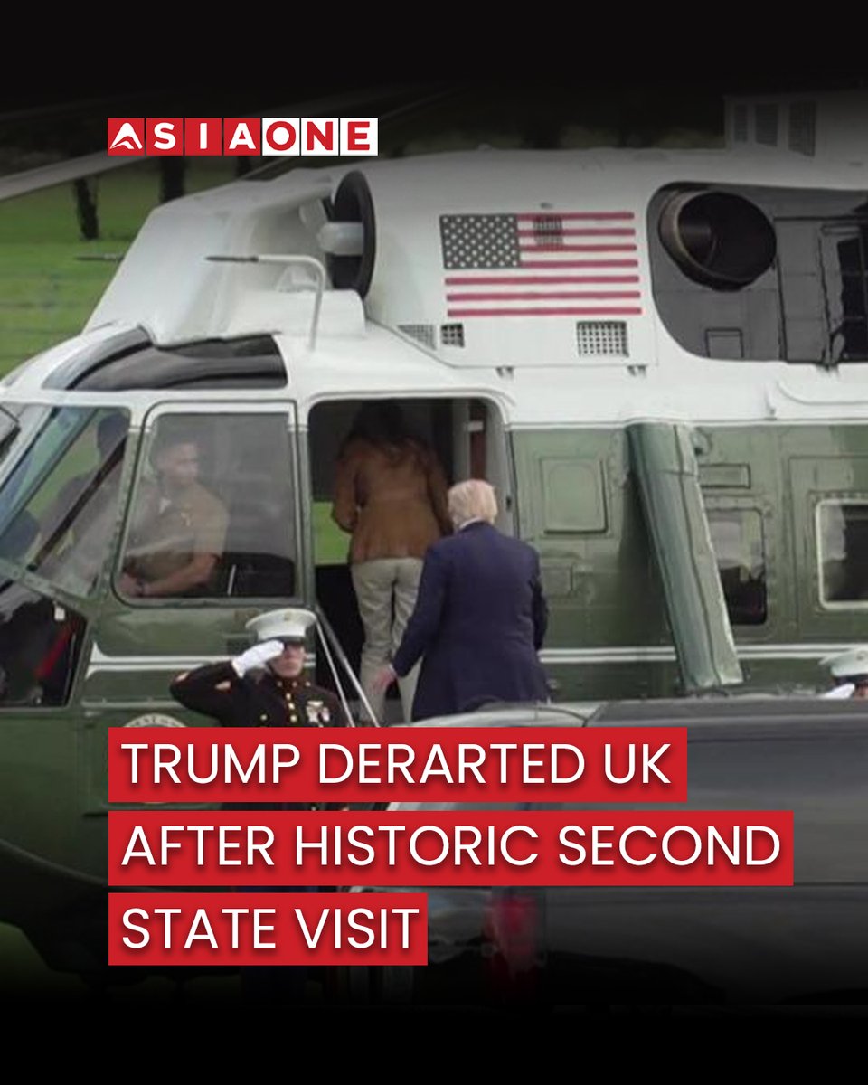 AsiaOne_News's tweet photo. Trump Departed UK After Historic Second State Visit | Asia One News
#AsiaOne #asiaonenews #EnglishNews #DonaldTrump #Chequers #UKVisit #TrumpInUK https://t.co/3mKIiYZHSa