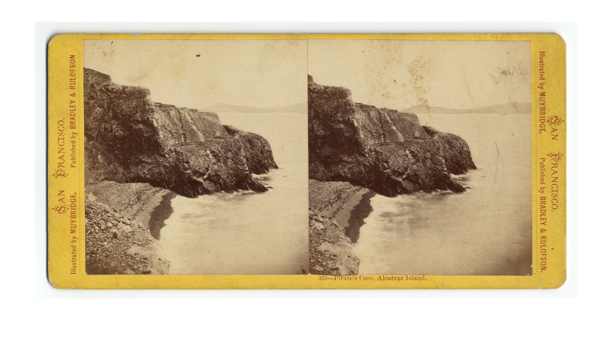 Ahoy mateys! Sept. 19 is #TalkLikeAPirateDay and we’ve dug up treasure in our collection from 1904—a stereo photograph of Pirate’s Cove on Alcatraz Island. A fine place for a scallywag to stash some loot back in the day!