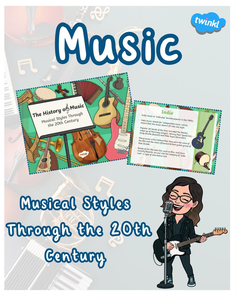 We hear you, Northern Ireland Music teachers! 🎶 We know it's not often we spotlight music resources, but today's your day! My cartoon is even getting in on the indie action. 🤘

Groove through the decades with our The History of Music: Musical Styles Through the 20th Century