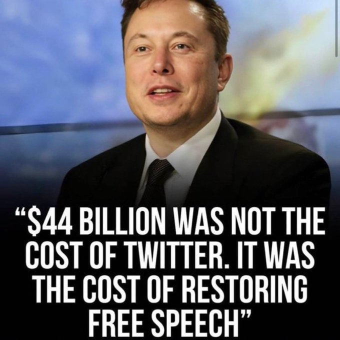 The world’s richest man risked jail, bankruptcy, and his life, spending $44B on Twitter for free speech and aiding Trump’s win over the Dems. He’s among the greatest humans of these centuries. 

He deserves a Thank you from every human.

Would you thank him?