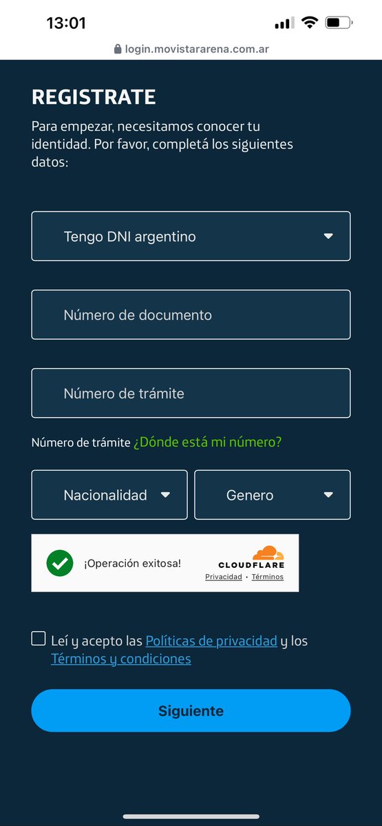Hola. Acá con ganas de sacar entradas en el <a href="/MovistarArenaAR/">MovistarArenaAR</a> y me encuentro con que no es posible avanzar sin dejar el NTramite de mi DNI. Acaso esa exigencia no es excesiva? Qué piensa la <a href="/AAIPargentina/">AAIP</a> sobre el incumplimiento de la Ley 25326?