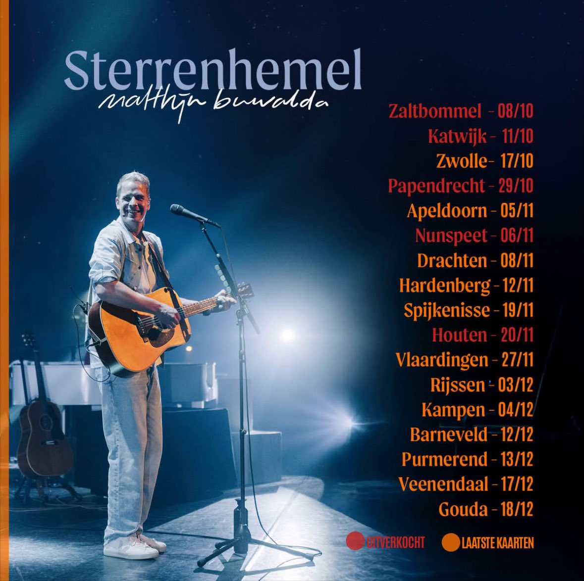 Vanaf oktober spelen we ‘Sterrenhemel’ in reprise! Nog 17 voorstellingen voordat het doek definitief valt voor dit programma. De kaartjes gaan hard 🙂🙏🏻 Dus wil je er nog/weer bij zijn? Reserveer dan je tickets 👉🏻 interticket.nl/p/18246/matthi… Tot in het theater!