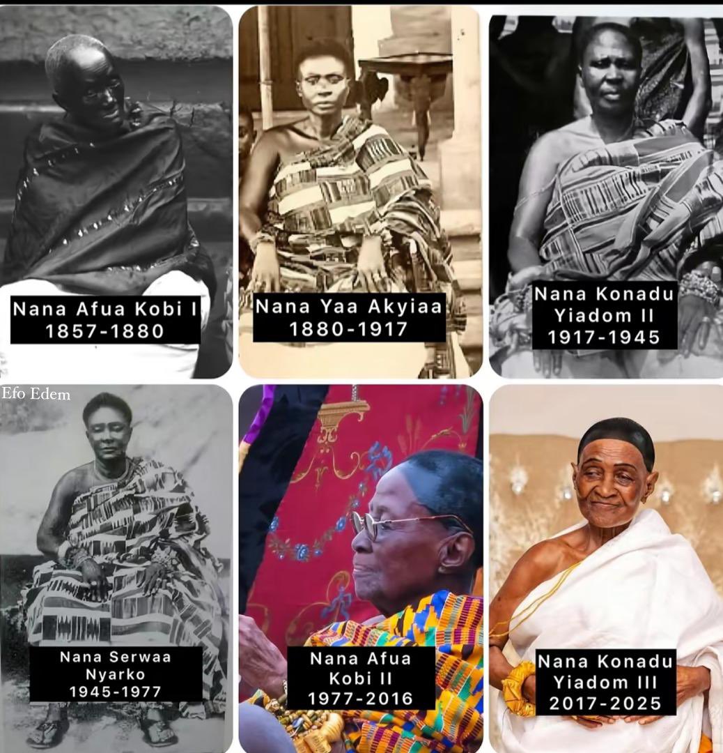 imbrakoby's tweet photo. Royal lineage of Asante Queens (Asantehemaa) from 1857 - 2025 https://t.co/js3vGZfuPG