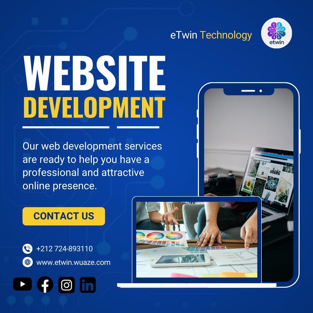 chaoui_mostaf's tweet image. Vsit oure website etwin.wuaze.com for more info
#softwaredevelopmentsolution #etwin #eTwin_Technology #DigitalTransformation #Website #Morocco