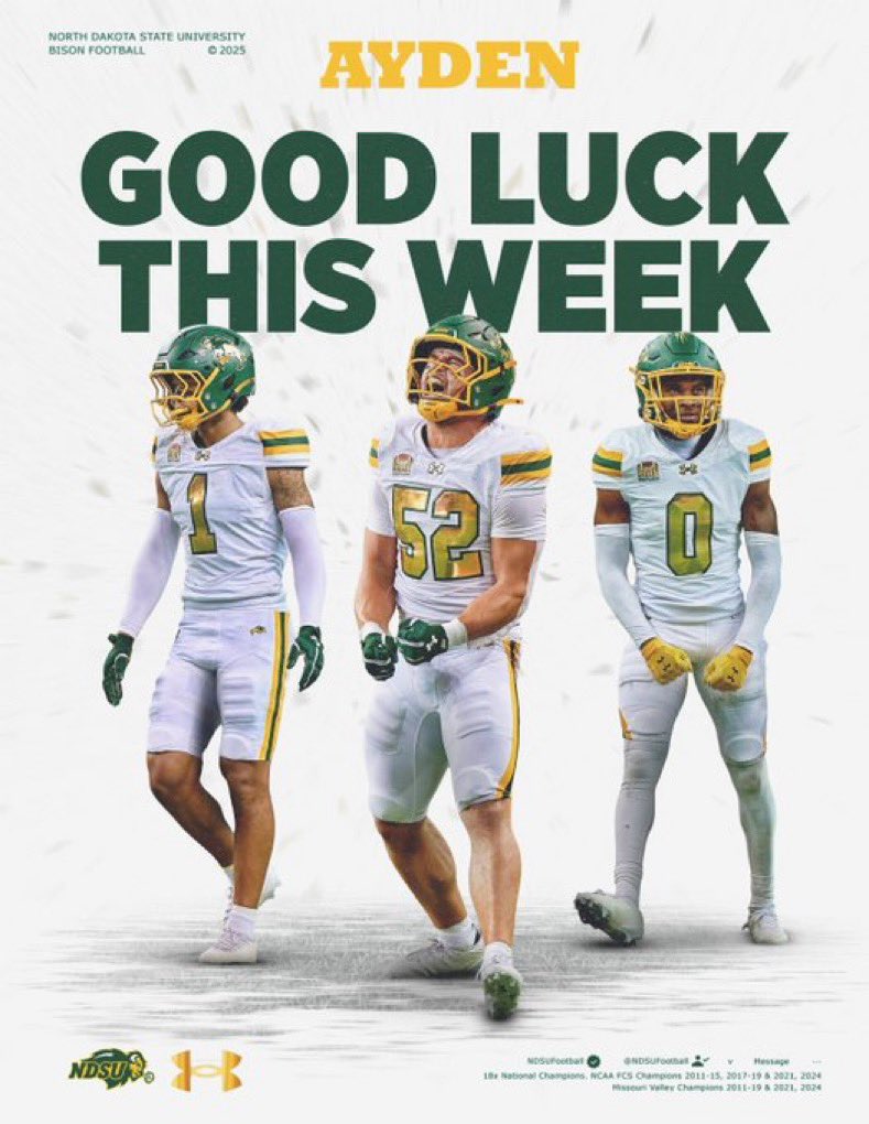 Thank you <a href="/CooperMattern/">Cooper Mattern</a> for the support! <a href="/mwscarletfb/">MW Scarlet Football</a> <a href="/NDSUfootball/">NDSU Football</a>