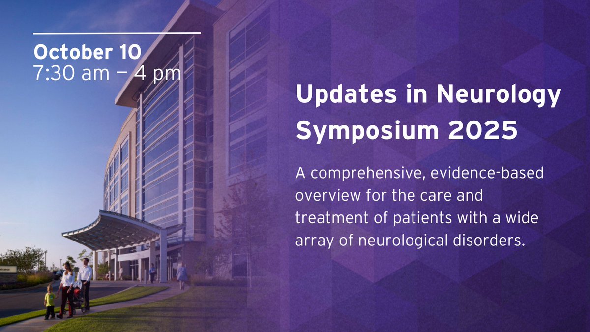 NMNeurology's tweet image. Don’t miss the Updates in Neurology Symposium 2025 on October 10! Join leading @Northwestern neurologists for a dynamic, one-day event packed with the latest breakthroughs in neurological care. Secure your spot today:
northwestern.cloud-cme.com/course/courseo…