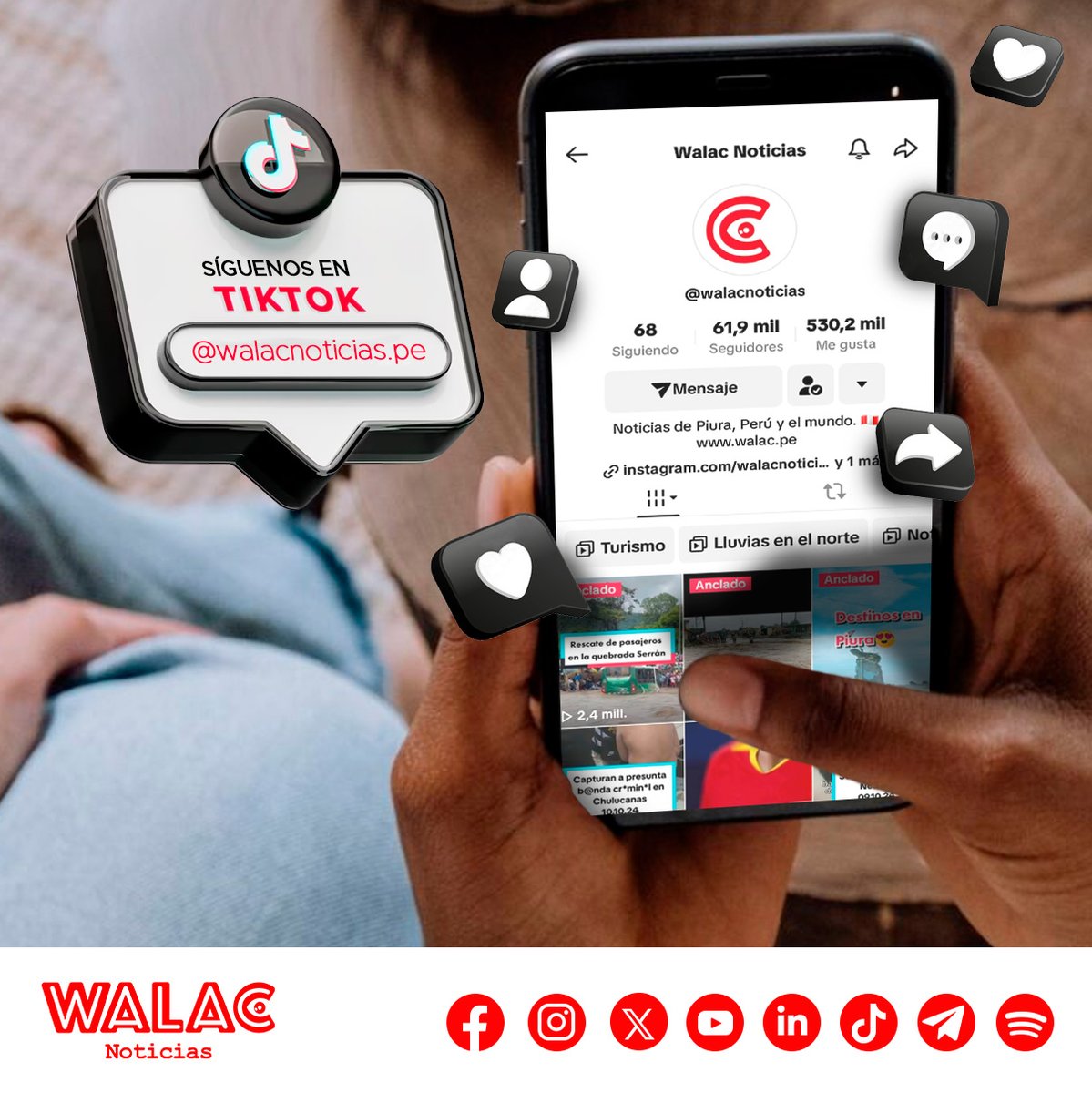 [NUESTRAS REDES SOCIALES]
No te pierdas las noticias del día ☀️
📢 ¡Síguenos en Tiktok! 📰✨
👉tiktok.com/@walacnoticias