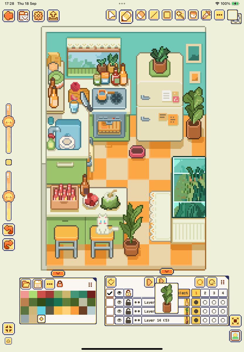 pixquare_app's tweet image. imagine cooking in this kitchen 🪴🍒🥐 #pixquare