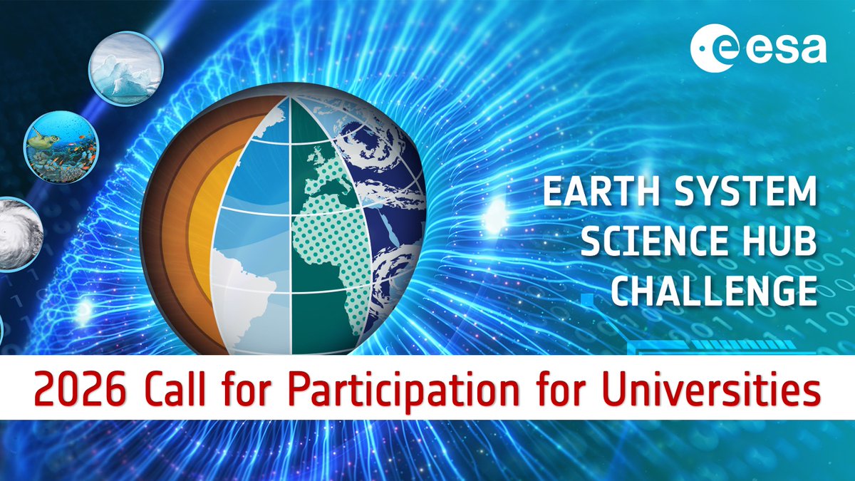 EOTECDevNet's tweet image. 📢 10 days left for universities to respond to @ESA 2026 Call for Participation for the Science Hub Challenges.
A fantastic opportunity for Master’s & PhD students in EO to work with ESA experts and showcase their projects on a global stage.
Learn more: tinyurl.com/49hwpjk4
