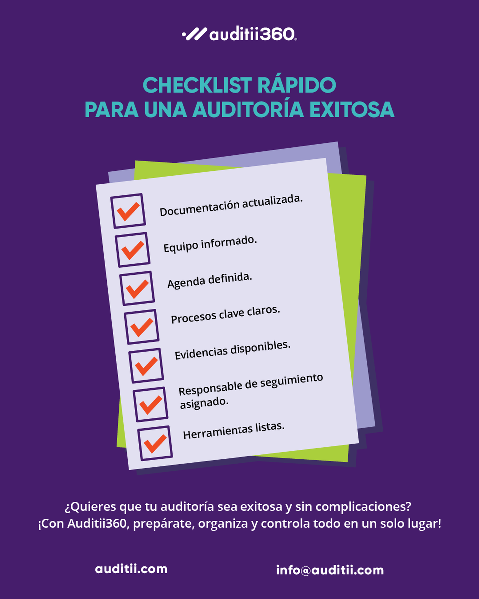 auditii360's tweet image. Con Auditii360, todo lo que necesitas para una auditoría exitosa, en un solo lugar.

👉 auditii.com | 📩 info@auditii.com

#AuditoríaInterna #AuditoríaExterna  #Auditii360 #MejoraContinua #SistemasdeGestión #ControlDocumental