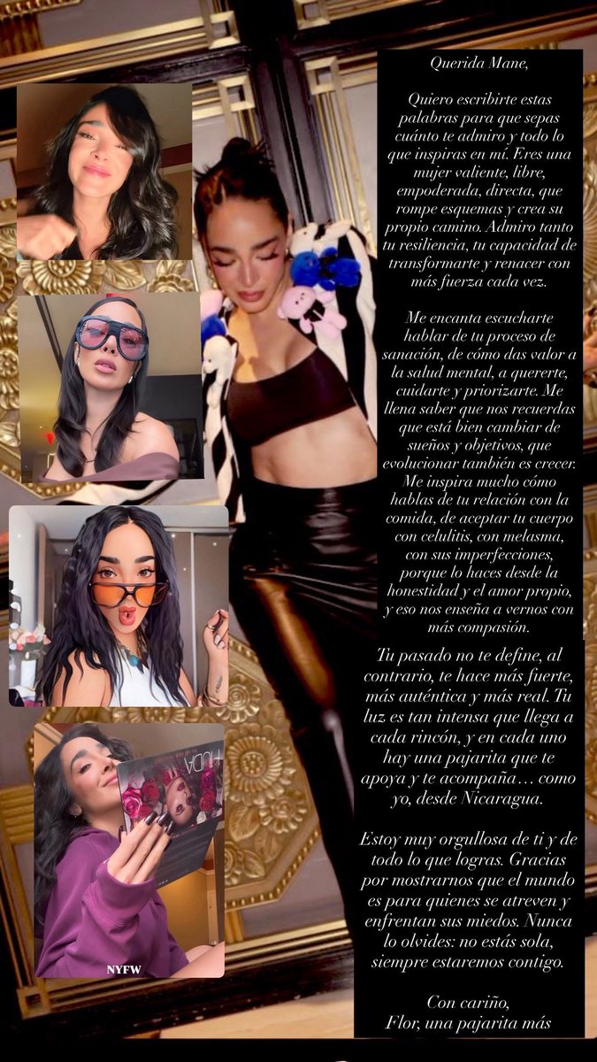 xarfyc's tweet photo. Admirar a #ManelykGB es reconocer que, pese a las críticas, nunca se quiebra. Su resiliencia la hace brillar más fuerte y su esencia inspira a seguir sin miedo.” ✨🔥

#ManeTeQueremos https://t.co/MzITJk3N6X
