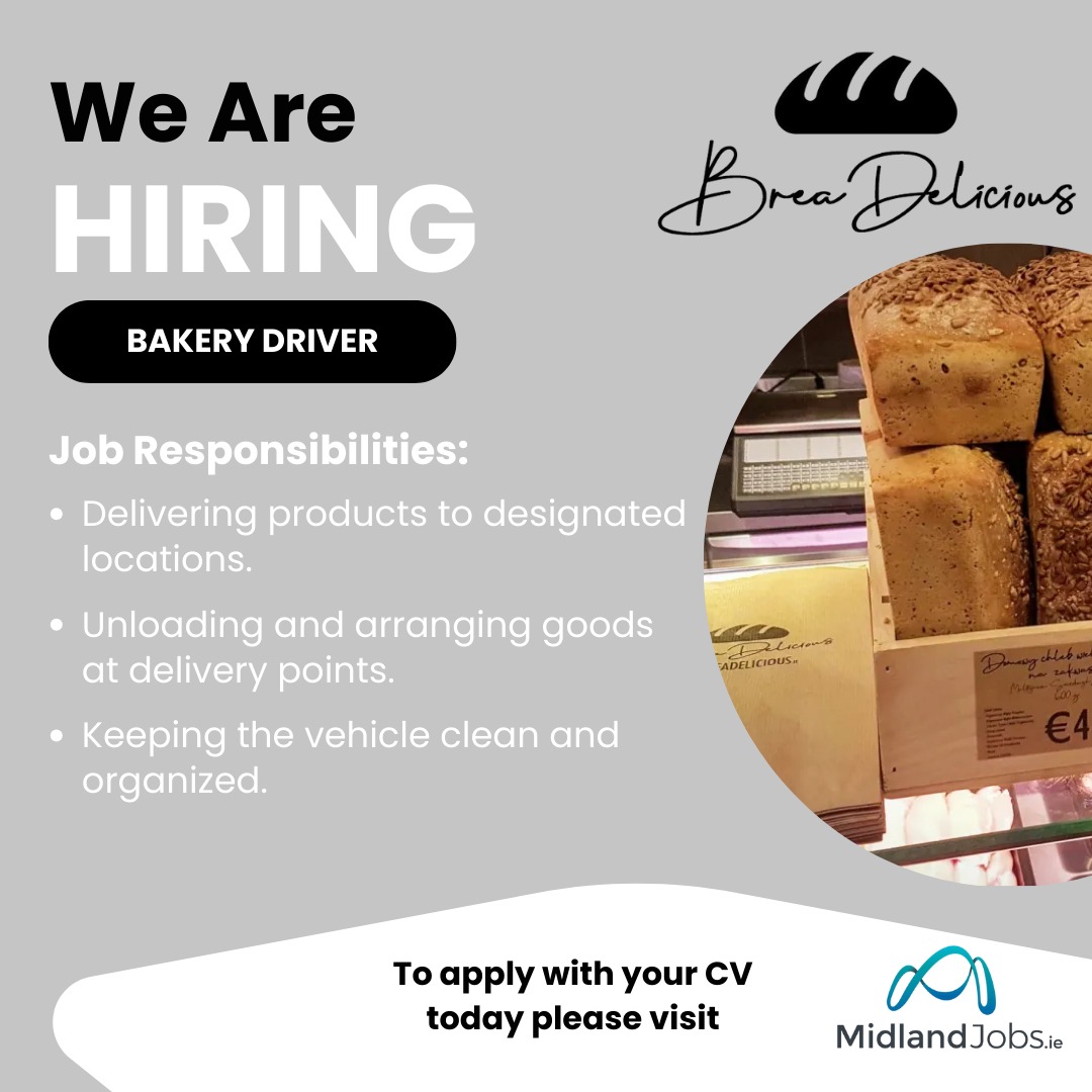 MidlandjobsIrl's tweet image. 🚨 JOB VACANCY 🚨 Click link below to view vacancies
🏢 BreaDelicious Organic Bread
✅ Bakery Driver
💸 €14/hr
📍 Rathwire, Co. Westmeath

#DriverJob #WestmeathJob #JobFairy

midlandjobs.odoo.com/r/dbw